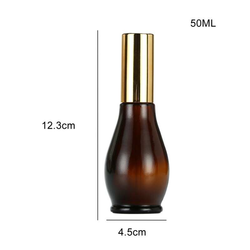 Draagbare bruine lichtdichte glazen spuitfles kleine gieter draagbare make-up toner gezichtsparfumfles 100ml gouden deksels: D