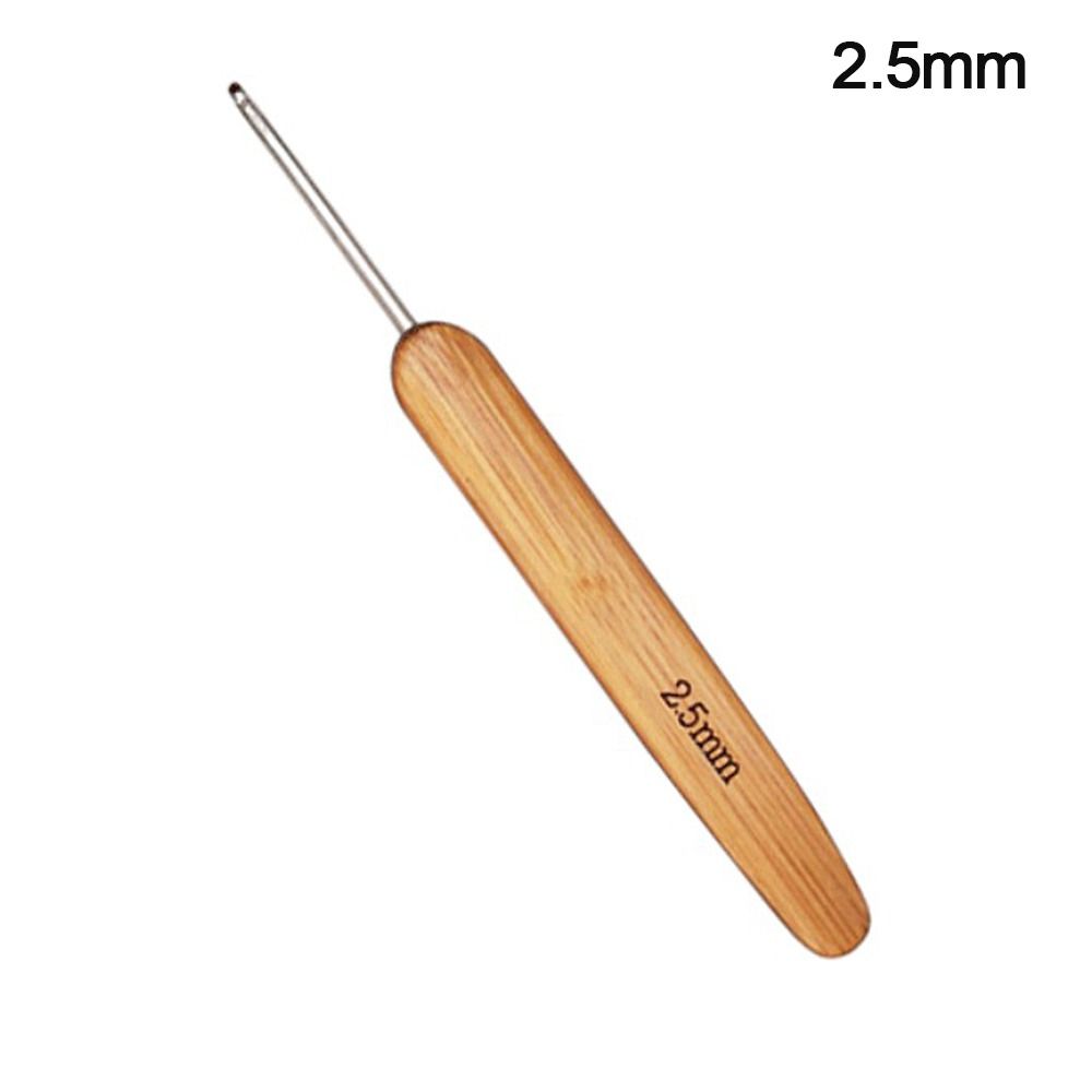 Ganchos de ganchillo artesanales, agujas de ganchillo de madera de bambú, herramienta de tejido de hilo, accesorios de costura: Naranja