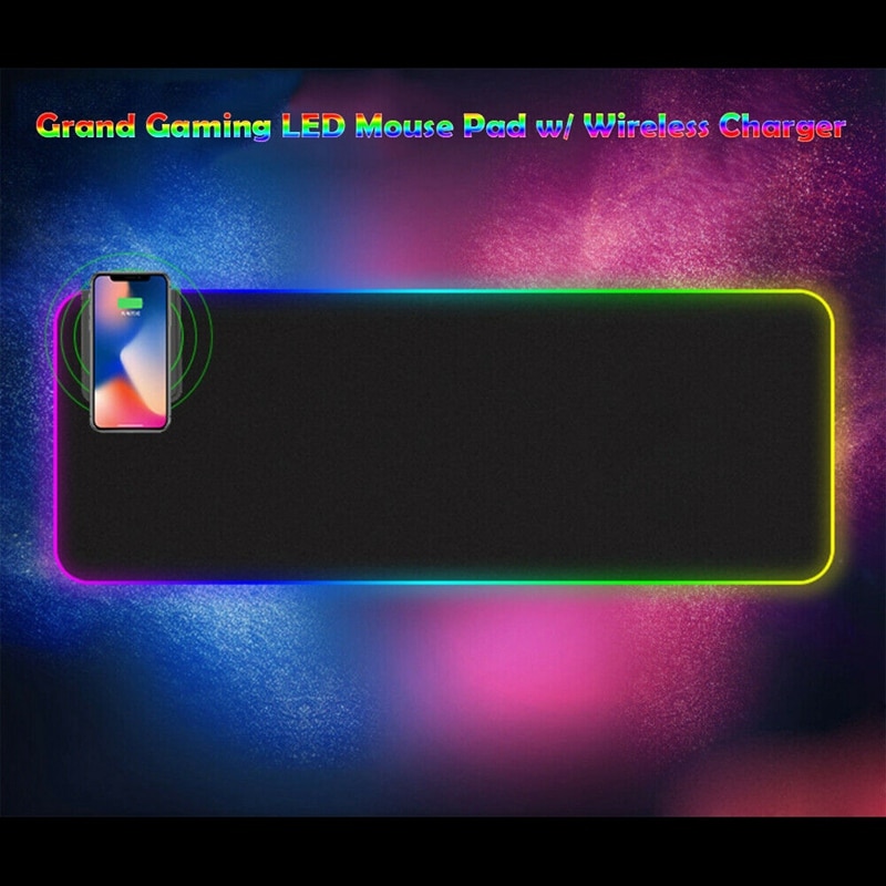 Wireless Charger RGB Luminous Oversized Desktop LED Waterproof Gaming Keyboard Mouse Pad