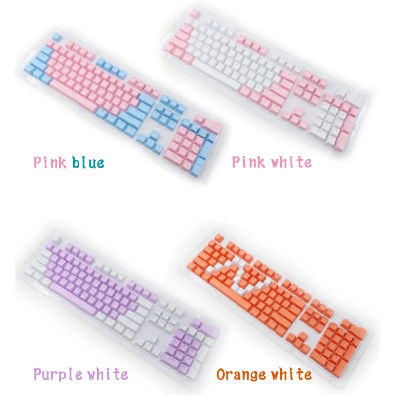 108 Keys 61/87/104/ISO/ANSI Layout OEM Injection ABS Double Shot Keycaps Keyboarde Colorful Transparent Universal Keyboard