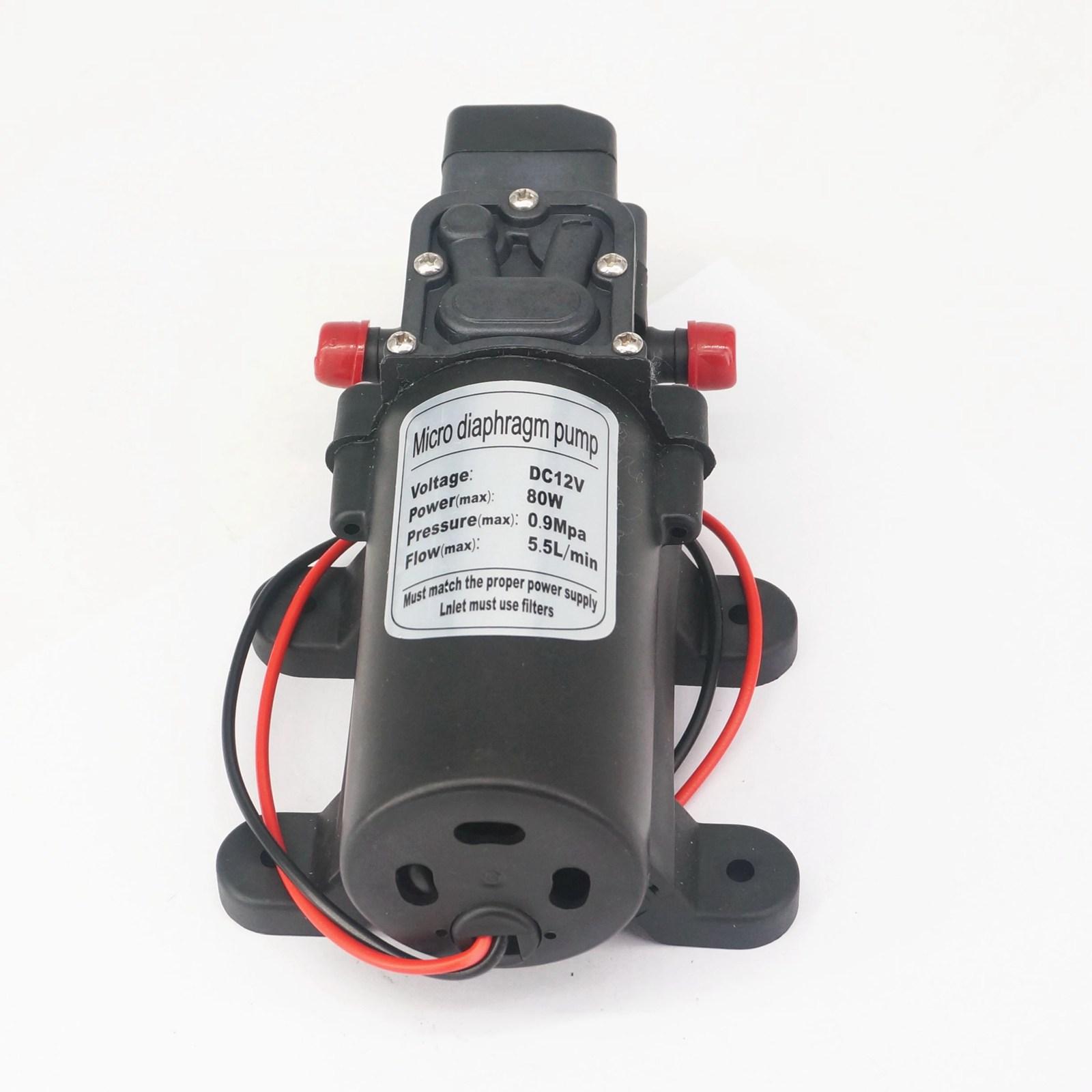 DC 12V 80W Micro Diaphragm Water Pump Self-priming Booster Pump Automatic Switch 330L/H Y7