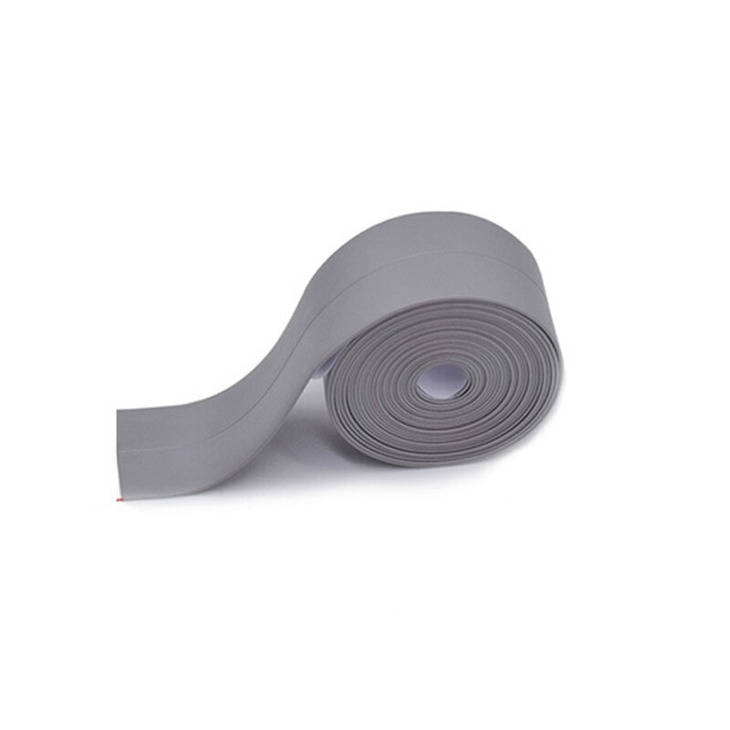 3.2M Lengte Multi-purpose Zelfklevende Pvc Reparatie Waterdichte Bonder Tape Afdichting Strip Wastafel Badkamer Muur Hoek strips Tape: grey