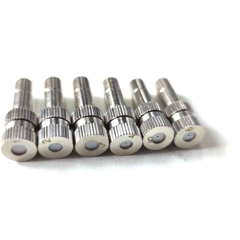 Fog Misting Nozzles Garden Water Mist Spraying System Nozzle Stainless Steel 50 Pcs Low Pressure 0.2mm~0.6mm Sprayers Pump Metal