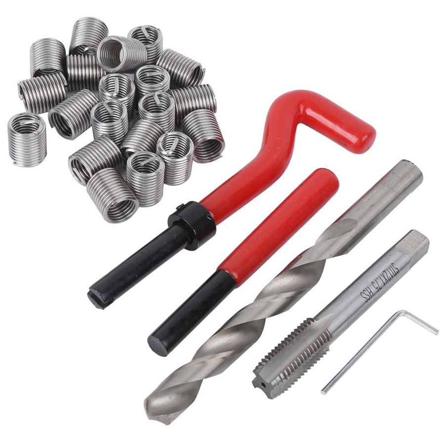25pcs M12 Thread Repair Kit Thread Tap Drill Bit Damaged Threads Repair Tools stainless steel
