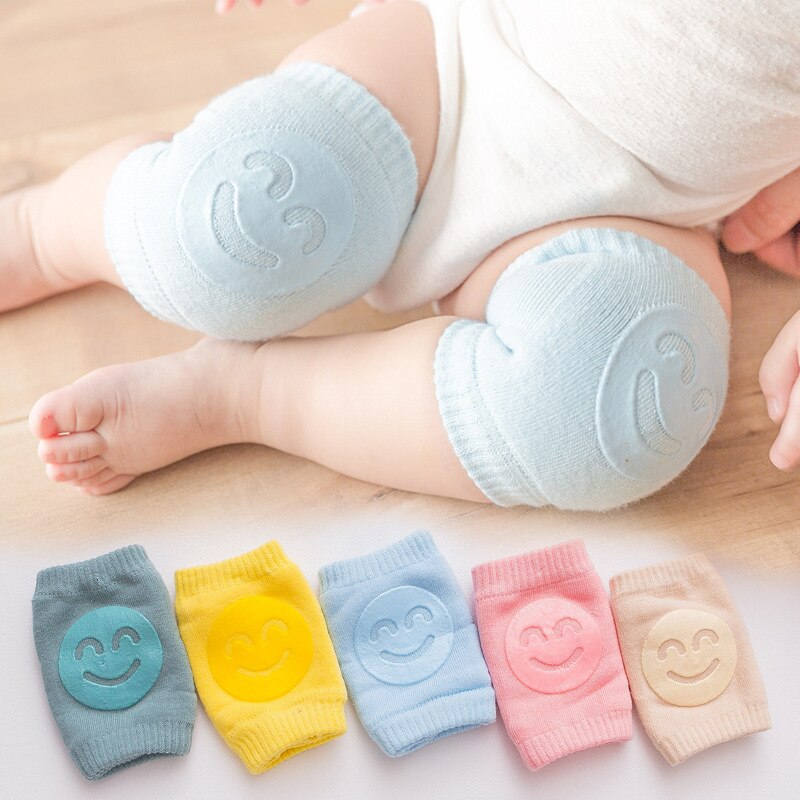 Coderas antideslizantes para niños pequeños, accesorios para bebés, rodilleras con sonrisa, Protector, rodillera de seguridad, calentador de piernas para niñas y niños
