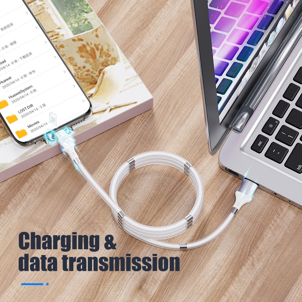 magia lina USB-C kabel magnetyczny typ C kabel USB 2.4A telefon szybkie ładowanie przewód synchronizacji danych dla Samsung A51 S10 S20 kabel ładujący