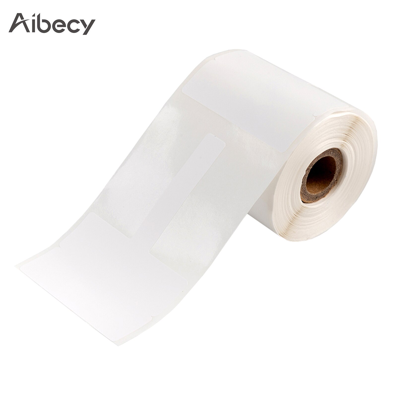 Aibecy 130sheets/roll T-Shape Cable Label Paper Self-Adhesive Jewelry Label Paper Thermal Printing Paper for Thermal Printers