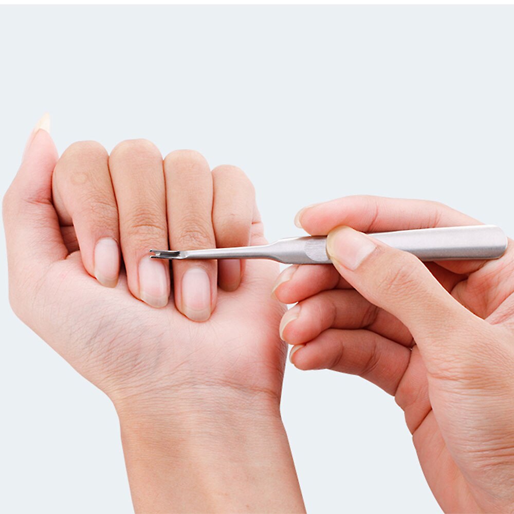 Dighealth – dissolvant de peau morte en acier inoxydable, outil de manucure et pédicure, poussoir à cuticules, coupe-fourchette, Nail Art
