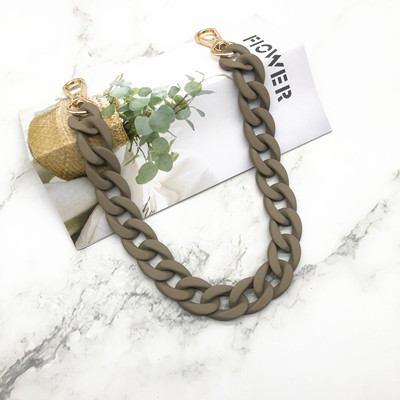 37-115 CM Frosted Alloy Fish Bone Plastic Chain Resin Chain Bag Strap for Handbags For Women Accessories Colorful Ladie: D / 37cm