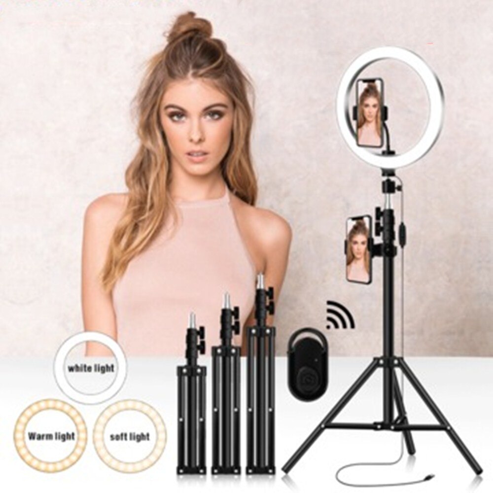 Pavimento Photo Studio Selfie Anello di Luce A LED con Supporto Del Telefono Mobile per Youtube Streaming In Diretta di Trucco In Diretta Supporto Mobile Treppiedi