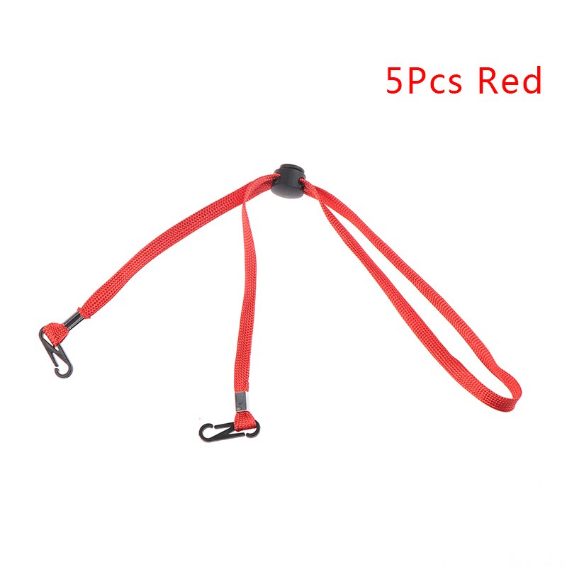 ! 1/5 stuks verstelbare maskerverlenging voor maskers, koord, handig en handig veiligheidsmaskersteuntje en oorhouder, touw om aan de nek te hangen: 5 stuks rood