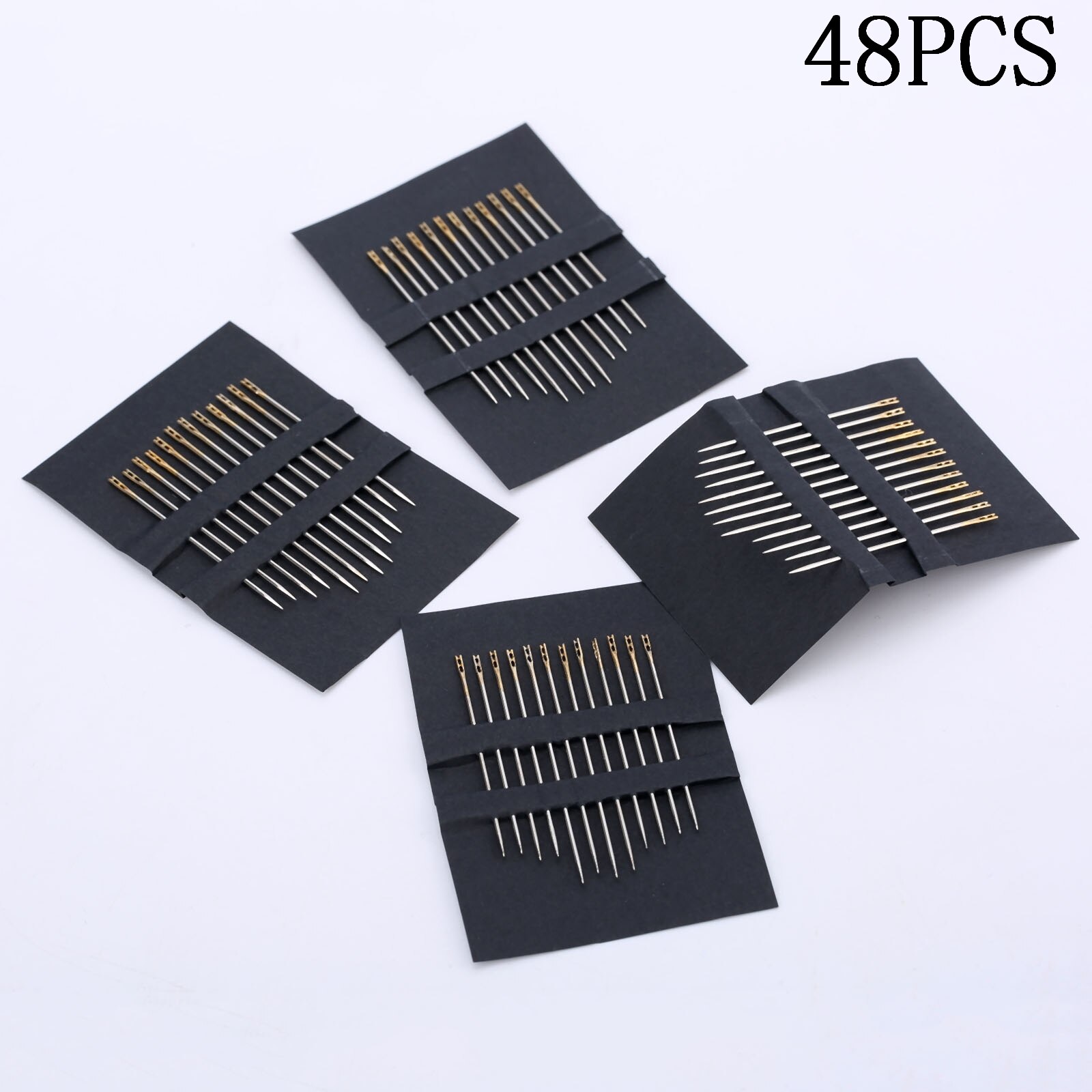 48pcs Assorted Hand Sewing Needles Safely Self Threading Thread Sewing Needles Household Cross Stitch Needles Embroidery Tool