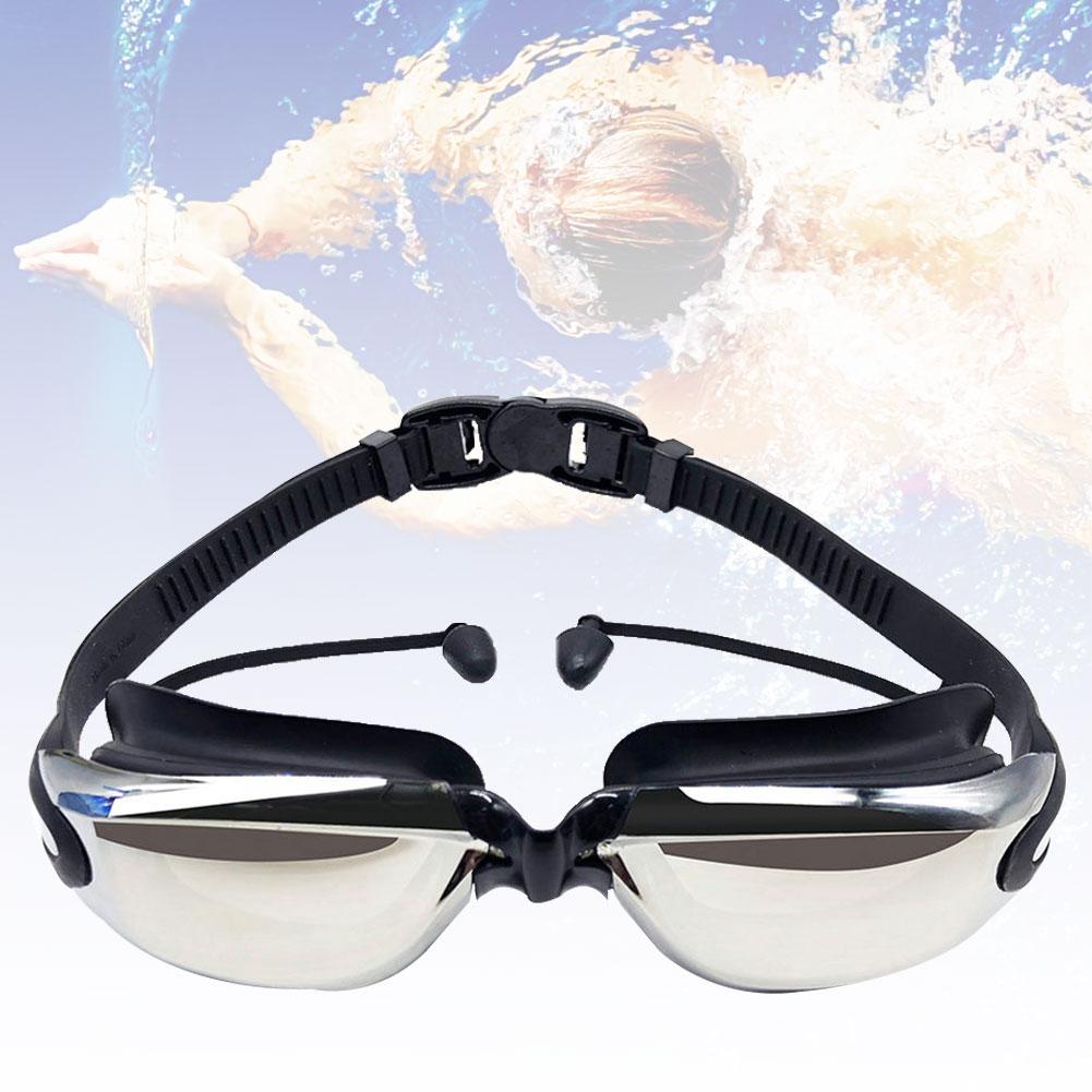 Anti-Fog Waterdicht Unisex Zwemmen Anti-Uv Glazen Goggles Brillen Met Oordopje
