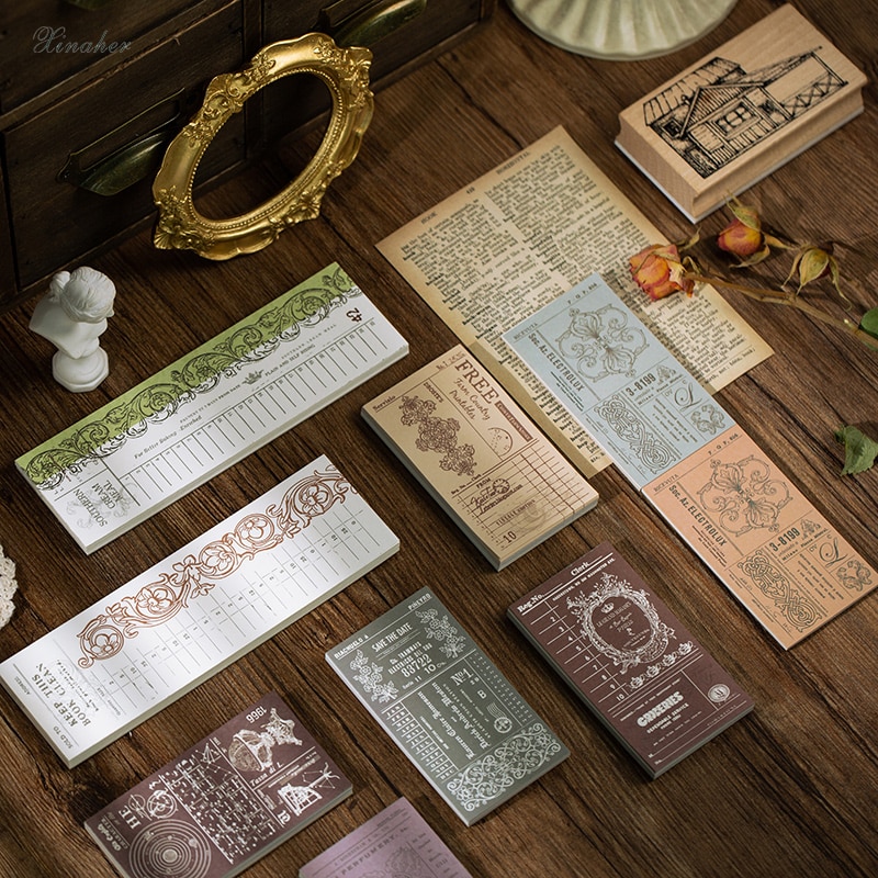50 pçs material do bilhete da videira da flor papel lixo jornal planejador de papel ofício scrapbooking vintage decorativo diy artesanato álbuns de fotos