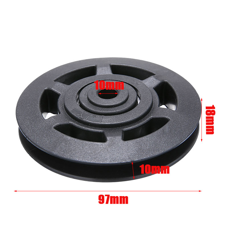 Universal 95mm Black Wearproof Bearing ABS Material Pulley Wheel Cable Gym Sport Equipments Part