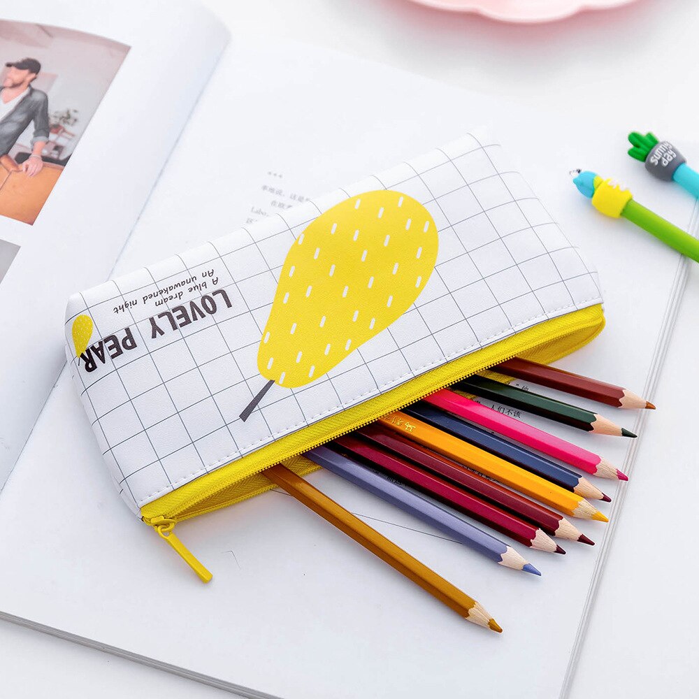 1pcs/sell Brief Kawaii plant Pencil Case cute watermelon pattern School Supplies Stationery Pencil Box Pencil Bag