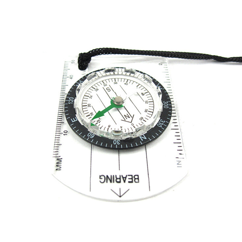 Mini Compass Map Outdoor Hiking Camping Survival Guiding Tool