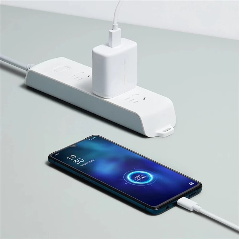 Supervooc 2.0 Fast Charger For OPPO Find X2 Pro Reno 5 5G 3 4 Pro Ace 2 X20 X2 Realme X50 Pro RX17 Pro 1M USB Type-C Cable