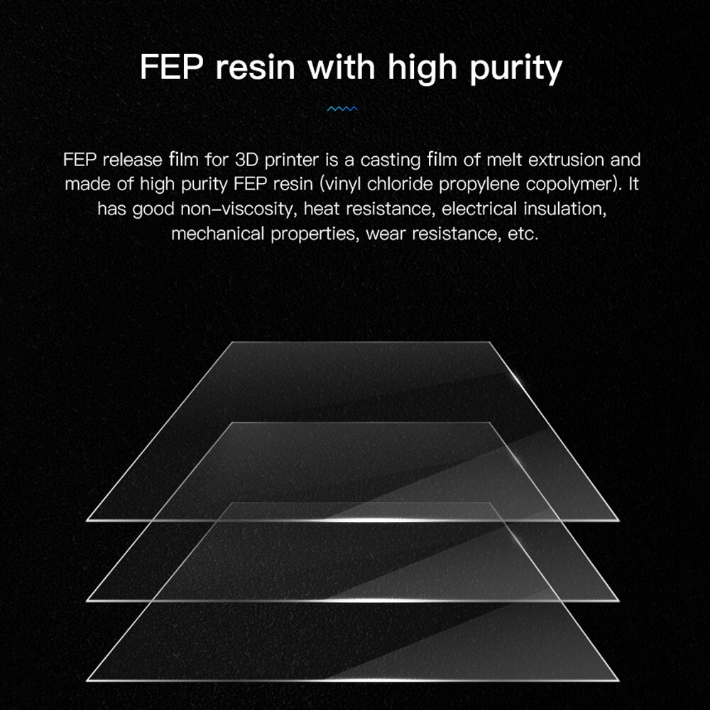 Creality 3D Light-Curing FEP Release Film Sheet 200*140mm High Transmittance Heat Resistant for SLA DLP Resin 3D Printer