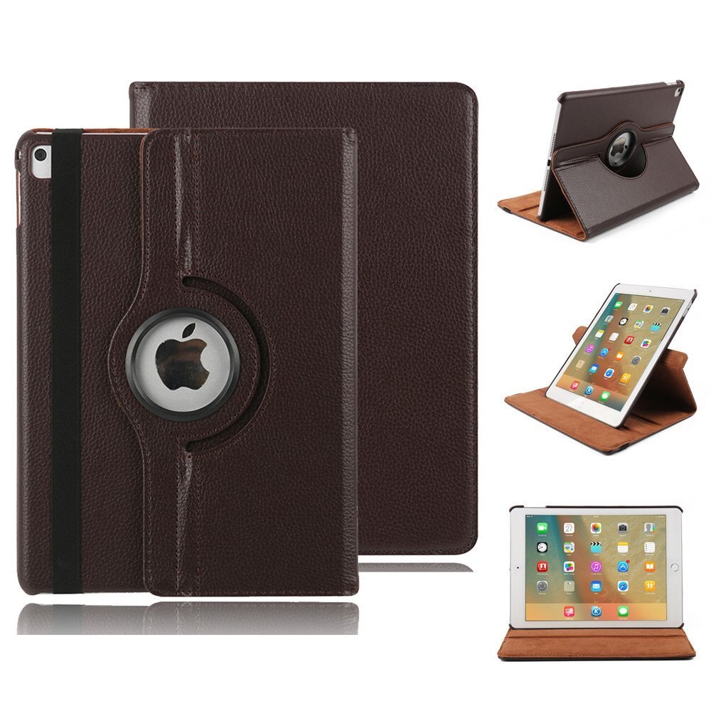 Étui en cuir rotatif à 360 degrés pour apple ipad air 1 air 2 5 6 ipad 9.7 a1822 a1823 a1893 coque funda: Brun