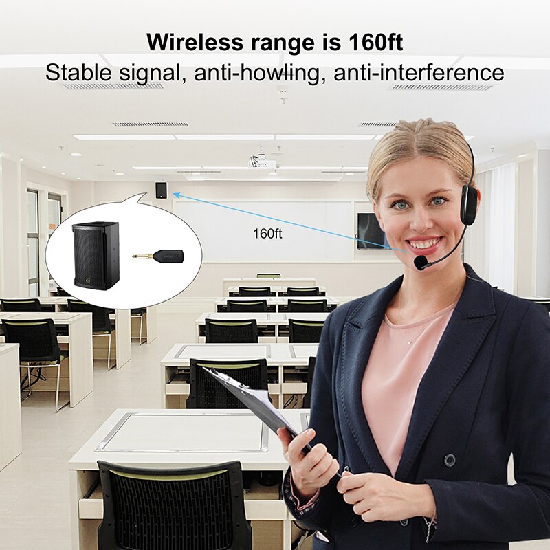 SHIDU UHF Wireless Microphone Headset Handheld Mic System Portable 3.5/6.5mm Plug Receiver For Voice Amplifier Speakers U8