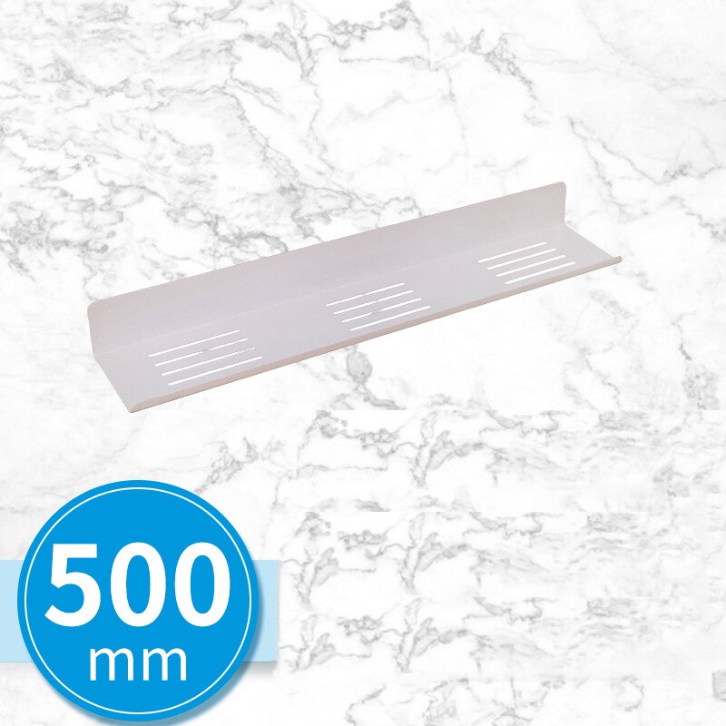 30-50cm Bathroom Shelf Stainless Steel Wall-Mounted Faucet Mirror Front Shelves Punch-free Cosmetic Storage Shelf Accessories: 50 white