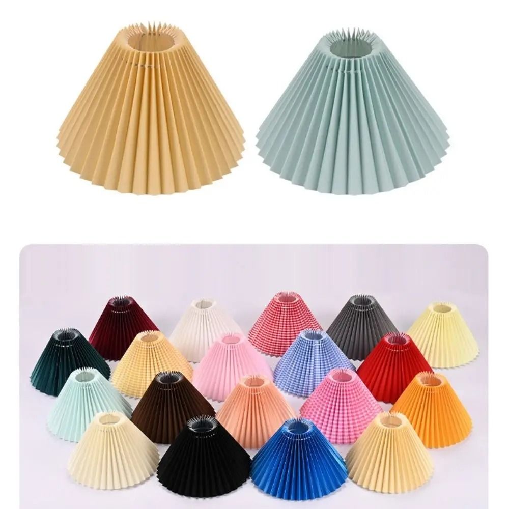 Pantalla plisada de tela para decoración de techo, cubierta de lámpara de mesa lavable moderna, cubierta de tela para candelabro Retro DIY, sala de estar y comedor