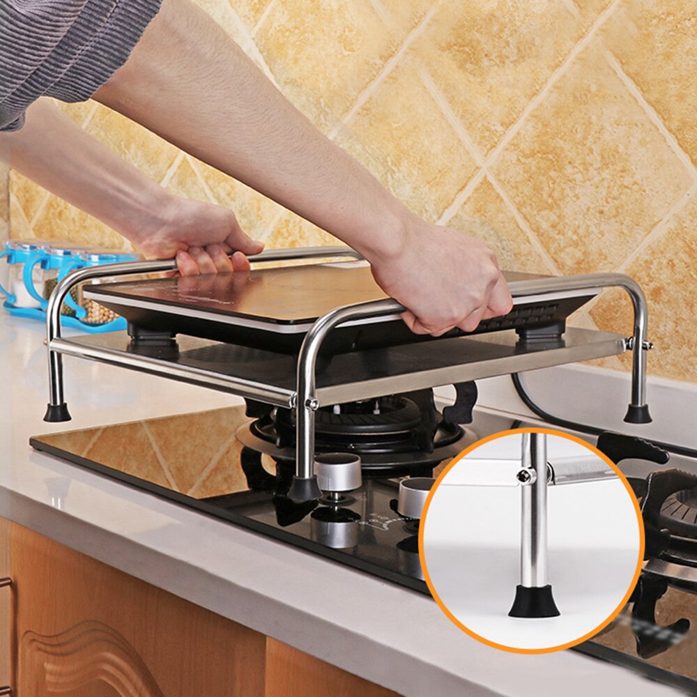 Stainless Steel Gas Burner Stove Stand Kitchen Electric Ceramic Cooker Rack Induction Cooking Rack Protective Cover Bracket