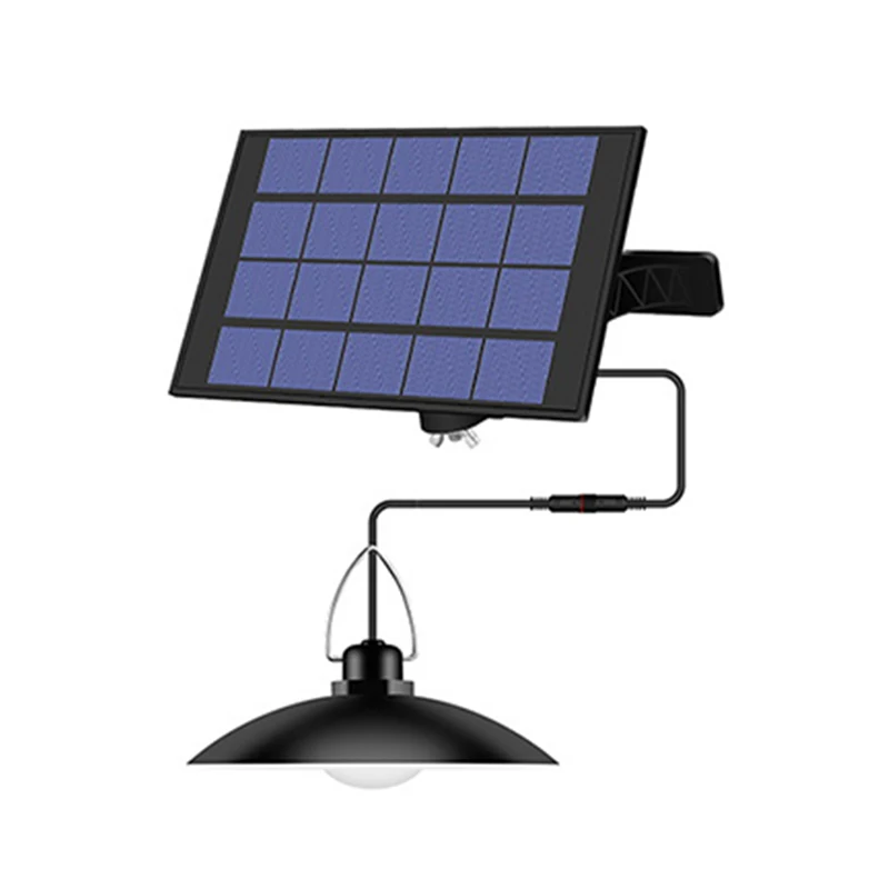 Luz colgante Solar de doble cabeza con control remoto para exteriores, lámpara Solar de interior con línea de 3m, iluminación Solar para Camping, jardín y patio: Azul / 0-5 W