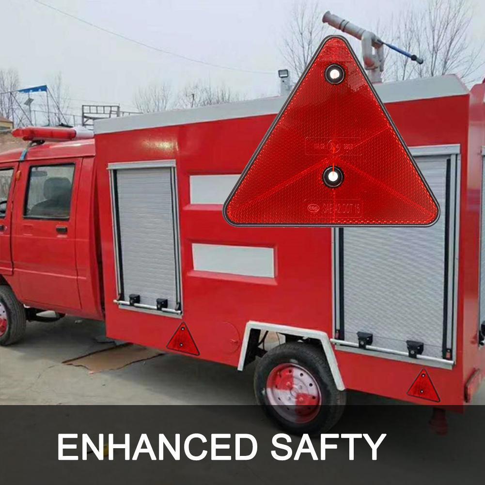 1/2/4 STUKS Rode Driehoek Reflectoren Achterreflectoren Veiligheidswaarschuwing Voor Trailer Fiets Motorfiets Vrachtwagen Boot Auto Accessoires