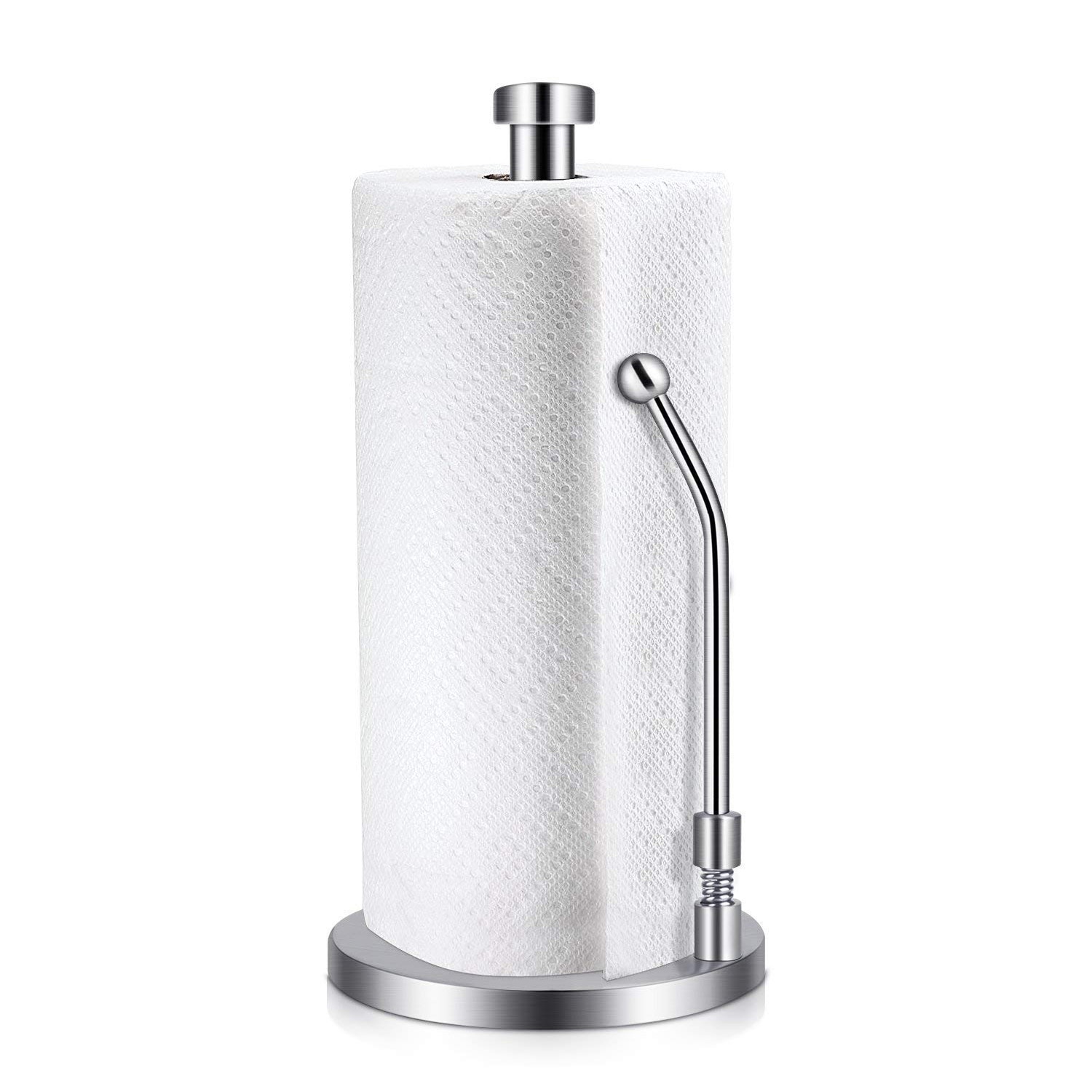 Paper Towel Holder Stainless Steel Standing Tissue Holder One-Handed Tear Perfect Modern for Kitchen Keeps Kitchens