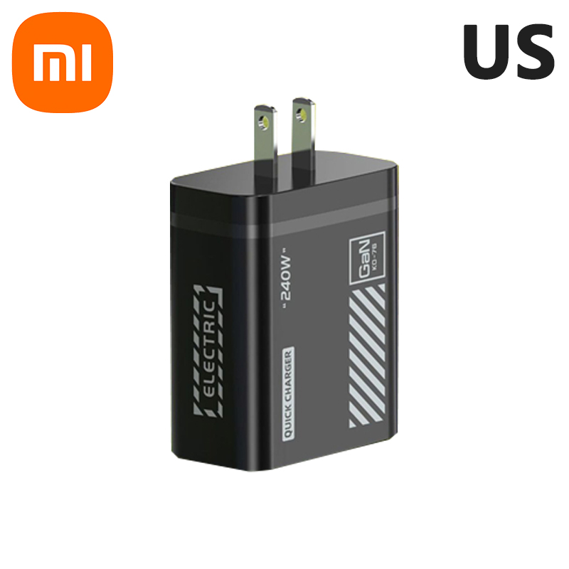 Xiaomi 240W Fast Charging Multi Port Charger 2usb+3 Type C 240W With Light Phone Gan Charging Head For Iphone 16 15pro Adapter: KR