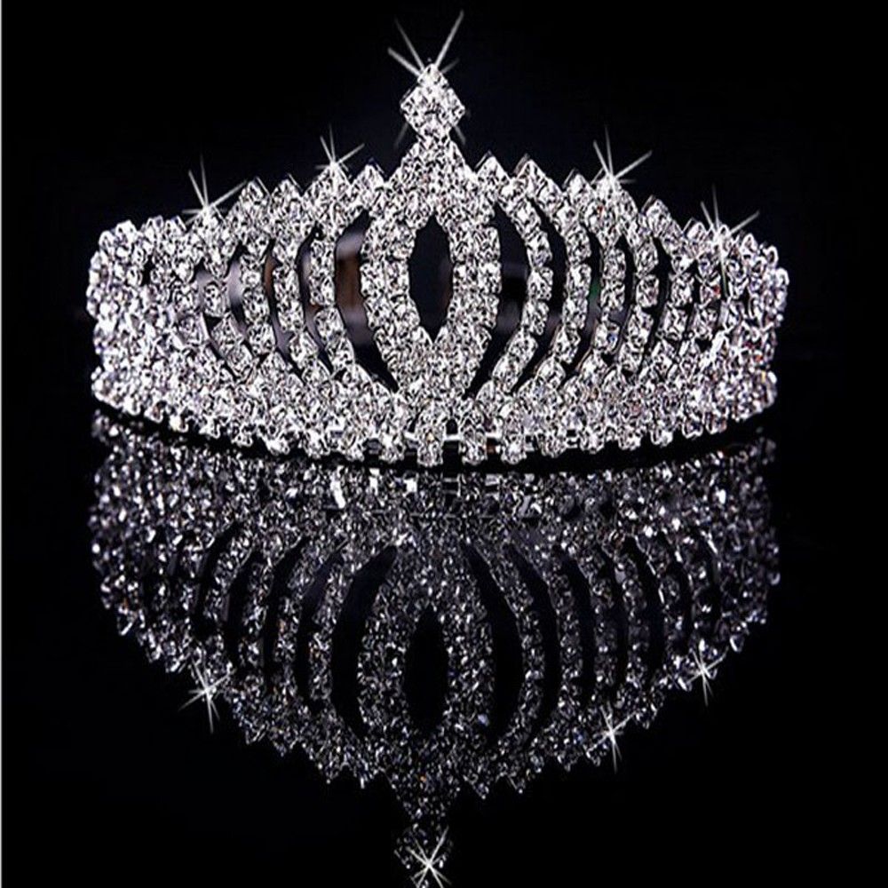 Elegante strass tiara crianças hoop cabelo coroa menina verão high-grade cristal prata jóias diamante das meninas