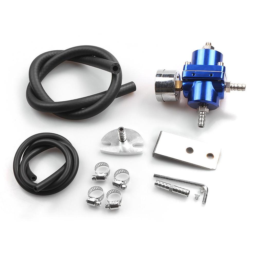 Low price Car modified fuel pressure regulator Fuel regulating valve Petrol booster enhanced applicator with watch: Blue