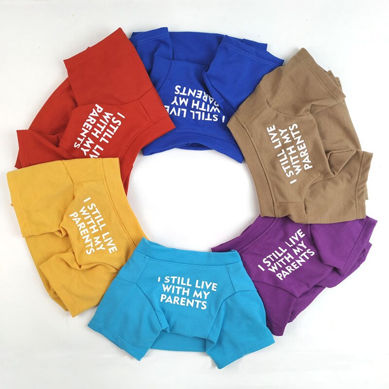 Letters Gedrukt Franse Bulldog T-shirt Katoen Hond Shirt Ademend Pet Apparel Puppy Sweatshirt Pibull Kleding Voor Kleine Honden