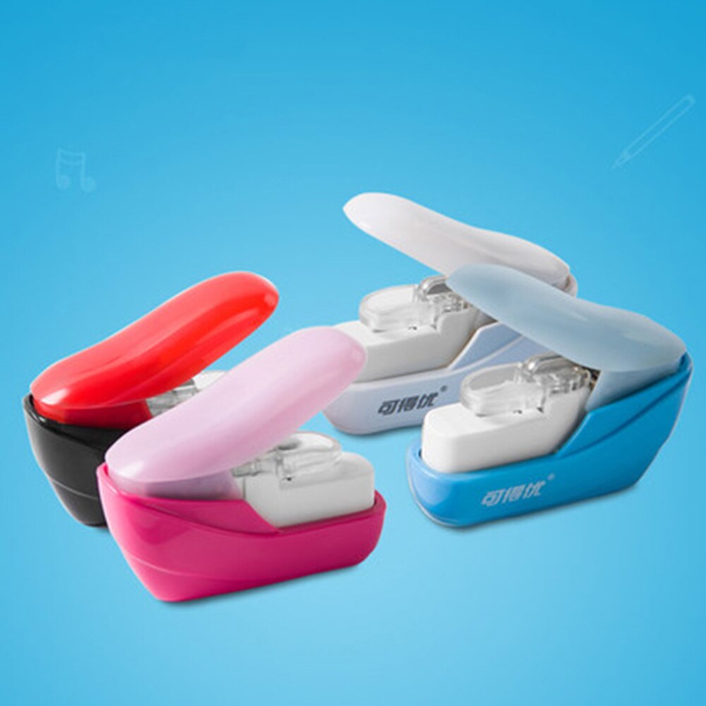 1Pcs No Nails No Staples Stapling Machine Mini Cute Book Stapleless Stapler Paper Stapling Stapler Without Staple Stapler