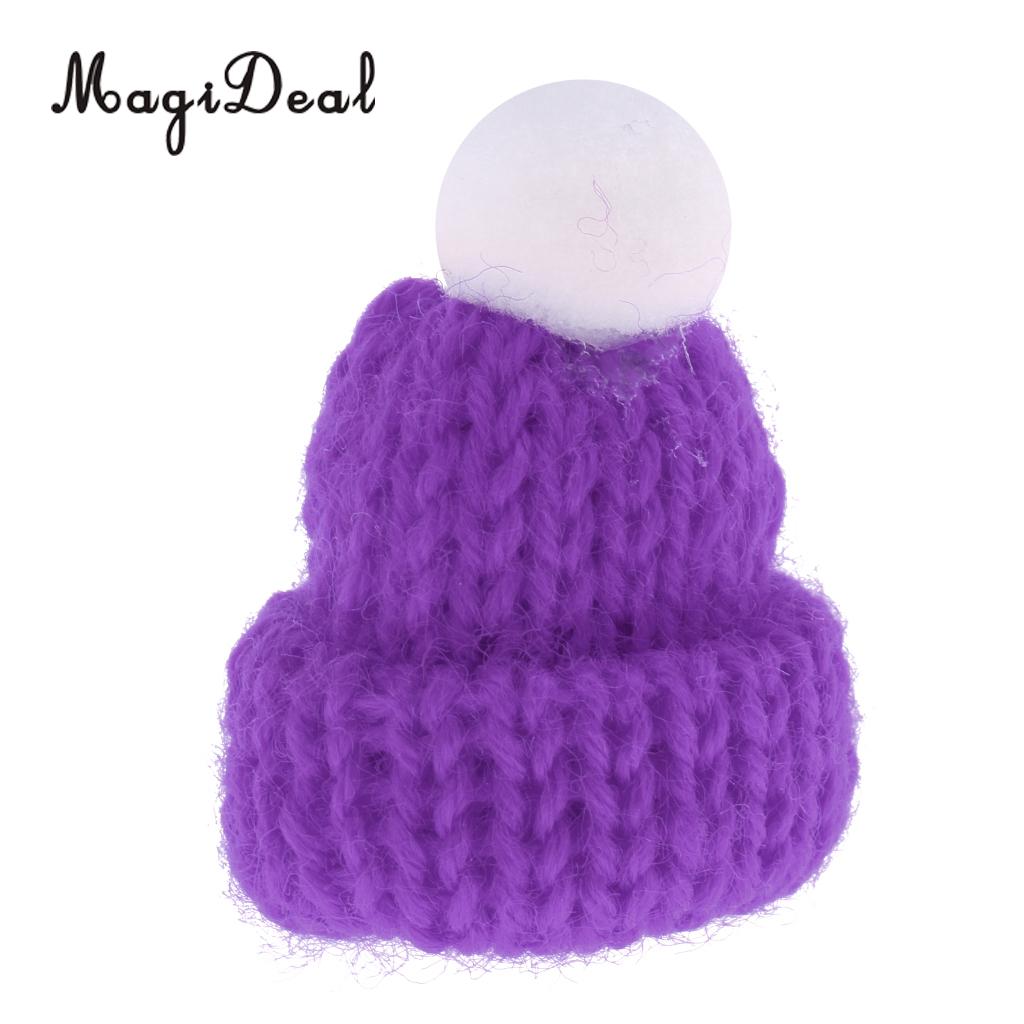 1/12 Schaal Dollhouse Miniatuur Scène Beanie Hoed Leuke Winter Skate Cap Party Kleding Accessoires Decoratie 10 Kleuren: Purple