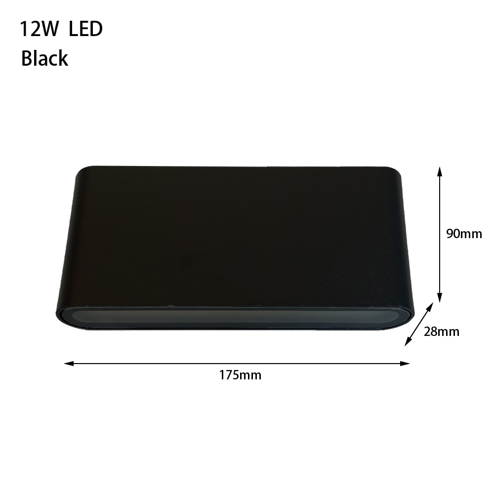 6W 12W 24W Led Outdoor Waterdichte Wandlamp Slaapkamer Woonkamer Balkon Wandlamp Aluminium Buitenmuur lamp Blaker Armaturen: WHITE / Cold White