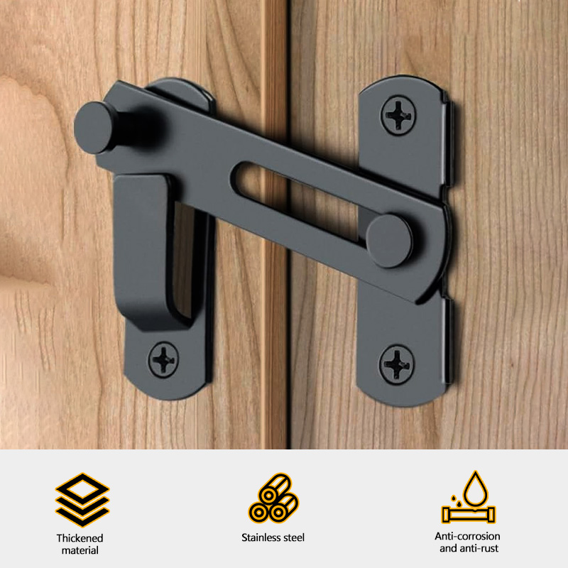 Door Lock Guard Latch Bolt 180 Degree Stainless Steel Toggle Latch Sliding Barn Lock Hardware Gate Latches for Window Closet