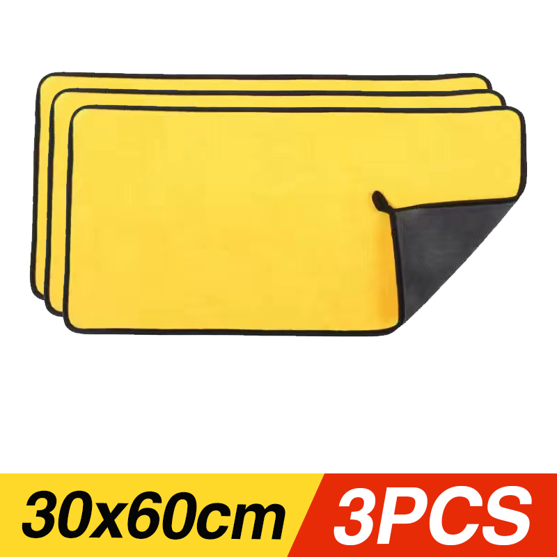 Toallas de lavado de microfibra para coche, paño de secado de absorción de agua, suave y grueso, doble capa, 30/40/60cm: Blanco