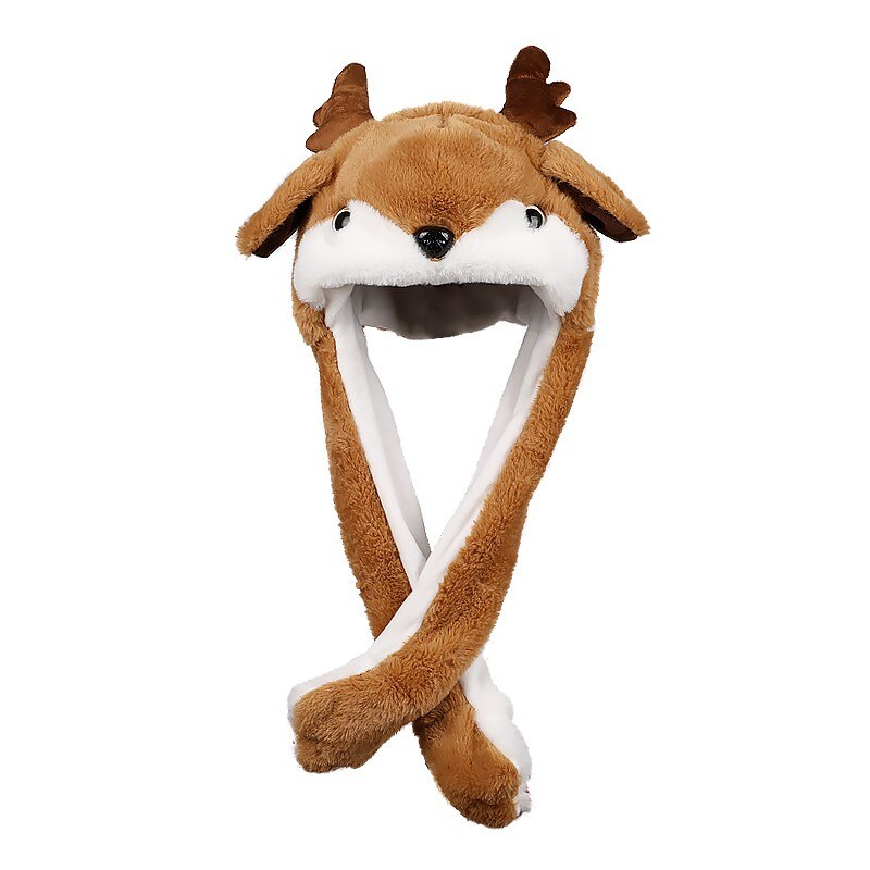 Herfst Winter Kids Jongens Meisjes Muts Schattige Oor Kan Bewegen Cartoon Kerst Elanden Oor Gloeiende Comfortabele Interessante Harige Speelgoed: ordinary