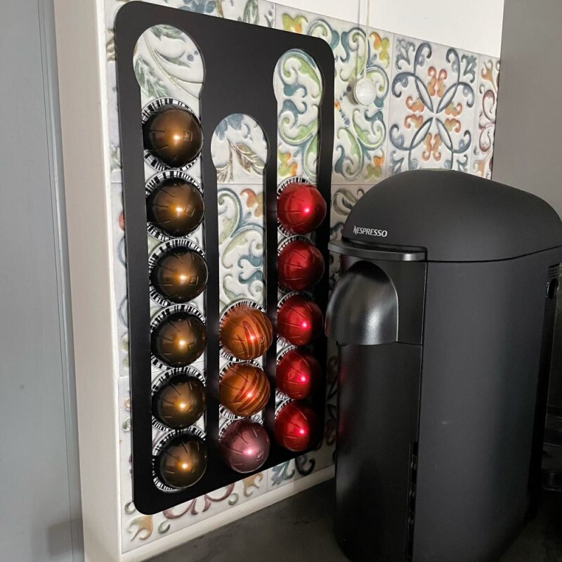 Nespresso Vertuoline Koffie Capsule Houder Stand Muur Gemonteerde Koffie Capsule Opbergdoos Koffie Pods Opslag Planken Hold 17
