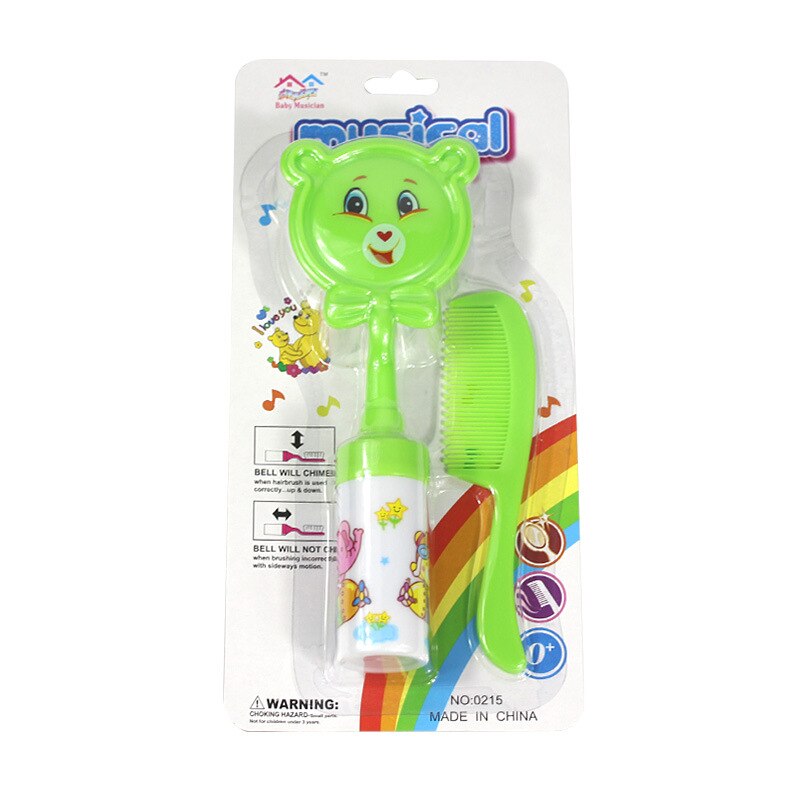 Baby Cartoon Comb Brush Supplies Bathing Washing Hair Soft Bristle Safe Head Massage Baby 2Pcs/Lot Wash Nursing Hair Brushes: Green
