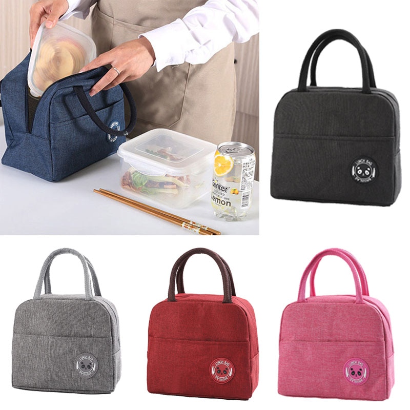 Functional Pattern Cooler Lunch Box Portable Insulated Canvas Lunch Bag Thermal Food Picnic Lunch Bags for Women Kids Marmita