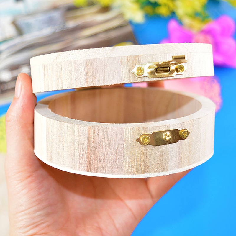 Natural Wood Small Wooden Box with Lid and Lock Jewerally Storage Box Wedding Table Box Makeup Organizer Box