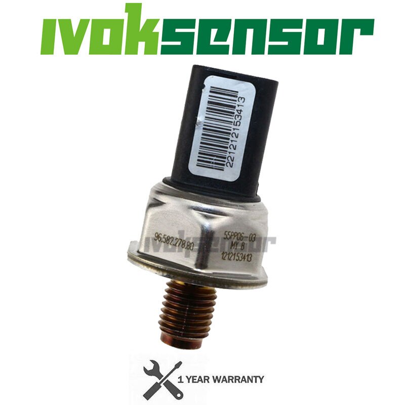 Sensor de presión de riel de combustible 55PP06-03 9658227880 1920GW para Peugeot 307 206 Citroen C1 C2 C3 C4 Xsara Berlingo 1,4 Picasso 1,6 HDI