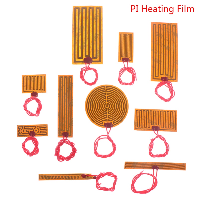 5/12/24V Pi Verwarming Film Plaat Polyimide Elektrische Verwarmde Panel Pad Mat Lijm Verkoop