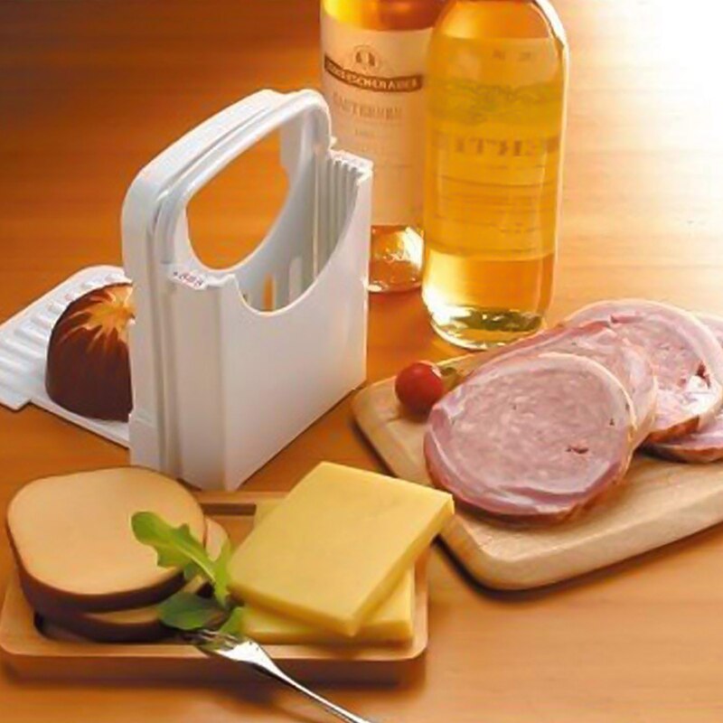 Bread Slicer Guide Adjustable Bread Roast Loaf Slicer Cutter Folding Toast Slicing Mold TP