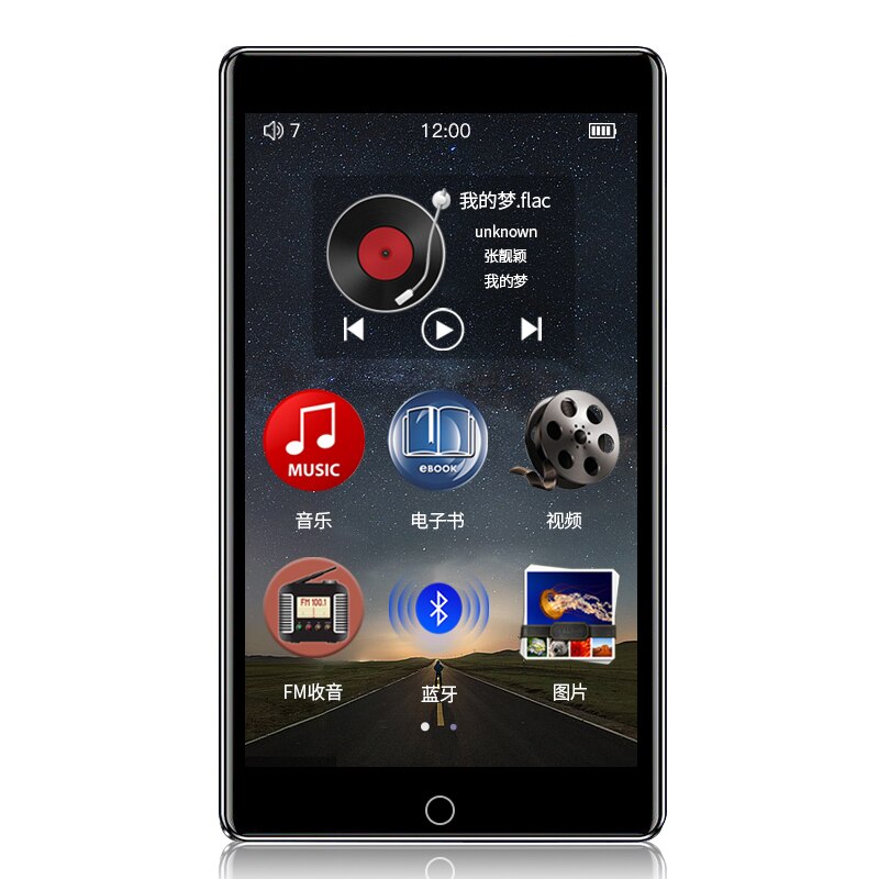 RUIZU H1 4 Inch Touch Sn Bluetooth 5.0 MP3 Player Music MP4 Video Player with Built-In Speaker Support FM Radio Recording E-: Default Title