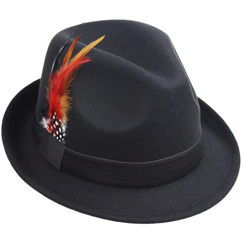 Mannen Vrouwen Manhattan Gestructureerde Gangster Trilby Fedora Hoed: Black